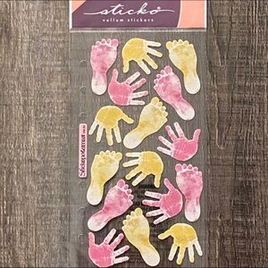 💞 New Baby Girl Hand & Foot Scrapbook Craft Stickers